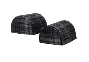 Velvet Check Pair of Arm Caps or Chair Back (Silver Grey)