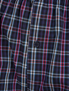 Walker Reid Yarn Dyed Cotton Traditional Check Pyjamas (Navy or Red)