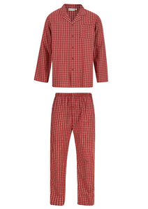 Walker Reid Yarn Dyed Cotton Traditional Check Pyjamas (Navy or Red)