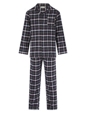 Load image into Gallery viewer, Walker Reid Yarn Dyed Cotton Traditional Black Check Pyjamas
