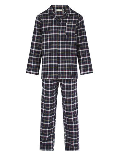Walker Reid Yarn Dyed Cotton Traditional Black Check Pyjamas