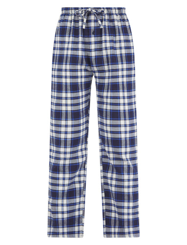 Walker Reid Mens Blue Check Pyjama Bottoms (Small - XXXL)