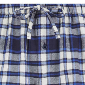 Walker Reid Mens Blue Check Pyjama Bottoms (Small - XXXL)