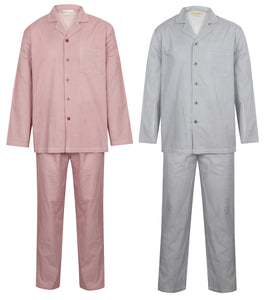 Walker Reid Mens Geo Print 100% Cotton Traditional Pyjamas (Medium - XXXL)
