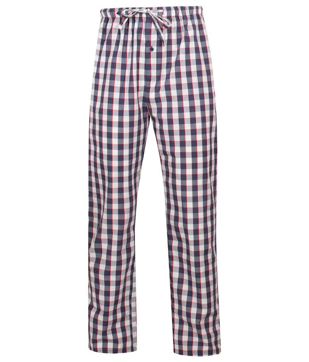Walker Reid Mens Navy Check Pyjama Bottoms (Medium - XXXL)