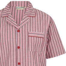 Load image into Gallery viewer, Walker Reid Mens Striped Cotton Pyjamas (Blue or Red)