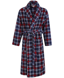 Walker Reid Mens Check Coral Fleece Dressing Gown (Small - 4XL) Mill Outlets Walker Reid Mens Check Coral Fleece Dressing Gown (Small - 4XL) Mill Outlets