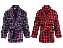 Load image into Gallery viewer, Walker Reid Mens Checked Fleece Bed Jacket