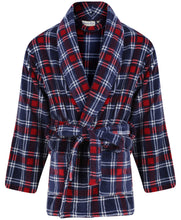 Load image into Gallery viewer, Walker Reid Mens Checked Fleece Bed Jacket