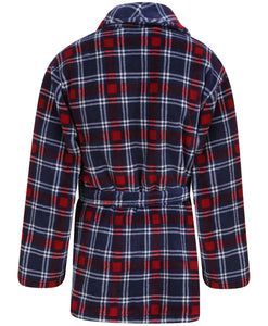 Walker Reid Mens Checked Fleece Bed Jacket