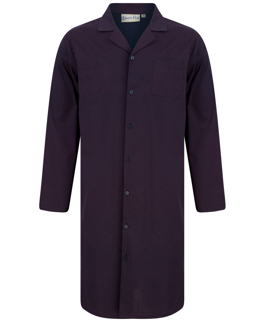 Walker Reid Mens Navy & Red Diamond Geo Print Nightshirt