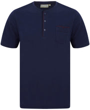 Load image into Gallery viewer, Walker Reid Mens Pyjamas Navy Jersey Top &amp; Red Diamond Print Bottoms