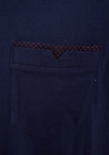 Load image into Gallery viewer, Walker Reid Mens Pyjamas Navy Jersey Top &amp; Red Diamond Print Bottoms