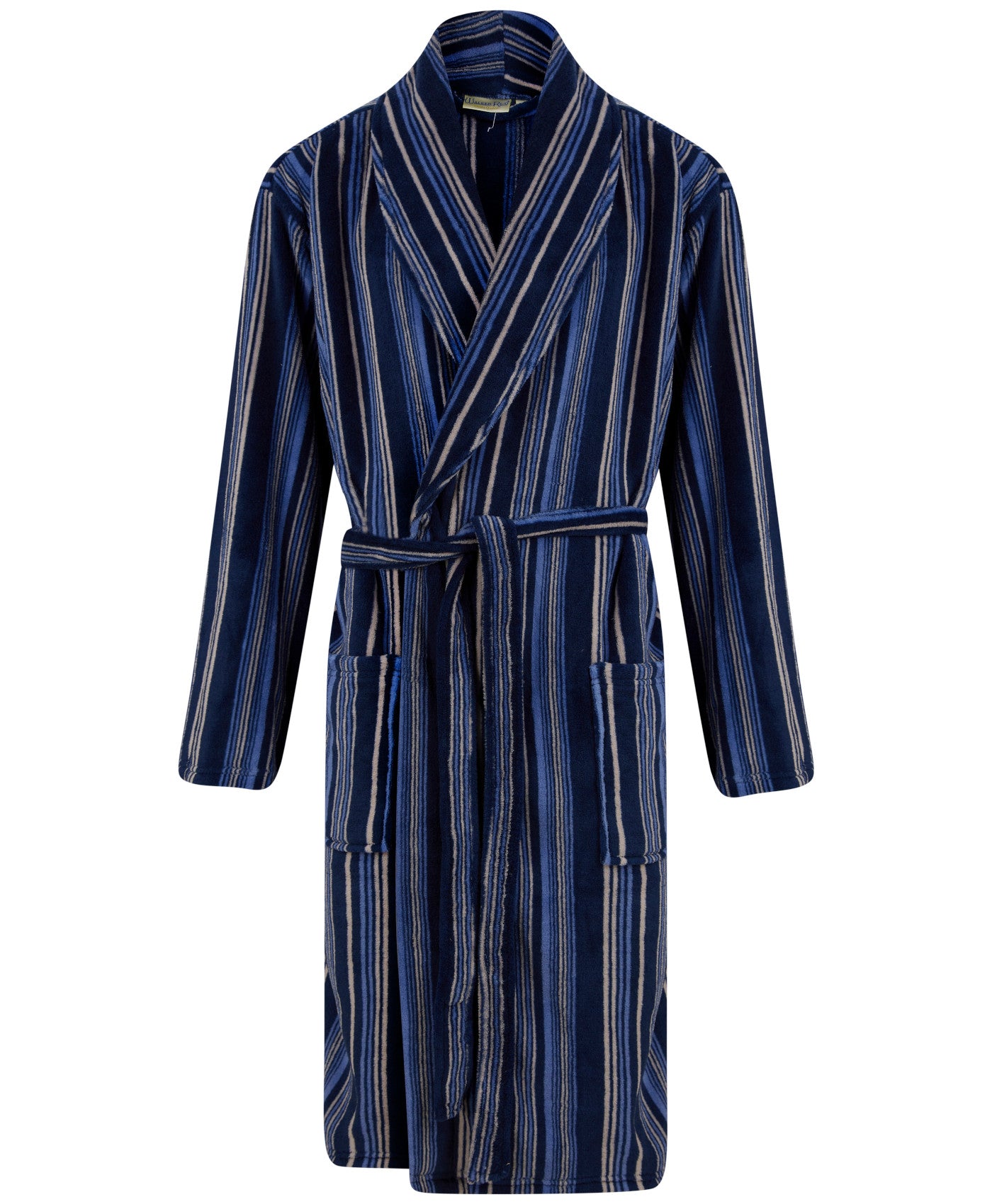 Navy & Red Organic Cotton Club Stripe Dressing Gown | Peter Christian