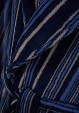 Load image into Gallery viewer, Walker Reid Mens Striped Fleece Dressing Gown (Navy or Red)