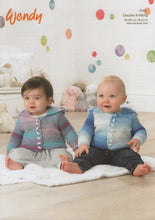 Load image into Gallery viewer, Wendy Peter Pan Baby Knitting Pattern - Hooded Cardigans (7013)