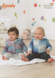 Wendy Peter Pan Baby Knitting Pattern - Hooded Cardigans (7013)