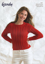 Load image into Gallery viewer, Wendy Ladies Double Knitting Pattern – Cable Knit Sweater (7021)