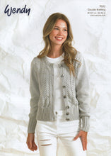 Load image into Gallery viewer, Wendy Ladies Double Knitting Pattern - Button Cardigan (7022)