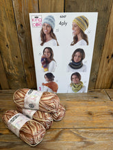 Load image into Gallery viewer, King Cole Knitting &amp; Crochet Pattern 6347 &amp; 4Ply Yarn Accessories Bundle RRP £18