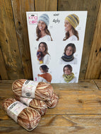 King Cole Knitting & Crochet Pattern 6347 & 4Ply Yarn Accessories Bundle RRP £18