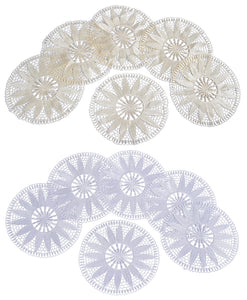 Pack of 6 Floral Lace Round Doilies - 20.5cm (2 Colours)