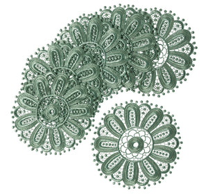 Pack of 6 Floral Lace Round Doilies (3 Colours)