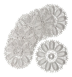 Pack of 6 Floral Lace Round Doilies (3 Colours)