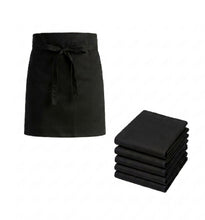 Load image into Gallery viewer, Pack of 5 Black Polycotton Waist Aprons (3 Lengths)