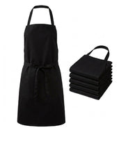 Load image into Gallery viewer, Black Polycotton Bib Apron with Pocket (Pack of 5)