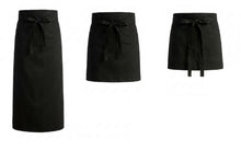 Load image into Gallery viewer, Pack of 5 Black Polycotton Waist Aprons (3 Lengths)