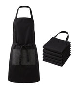 Black Polycotton Bib Apron with Denim Pocket (Pack of 5)