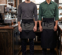 Load image into Gallery viewer, Pack of 5 Black Polycotton Waist Aprons with Denim Pocket (2 Lengths)