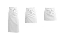 Load image into Gallery viewer, Pack of 5 White Polycotton Waist Aprons (3 Lengths)