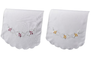 Alabaster Embroidered Flower Chair Back (Wine or Yellow)