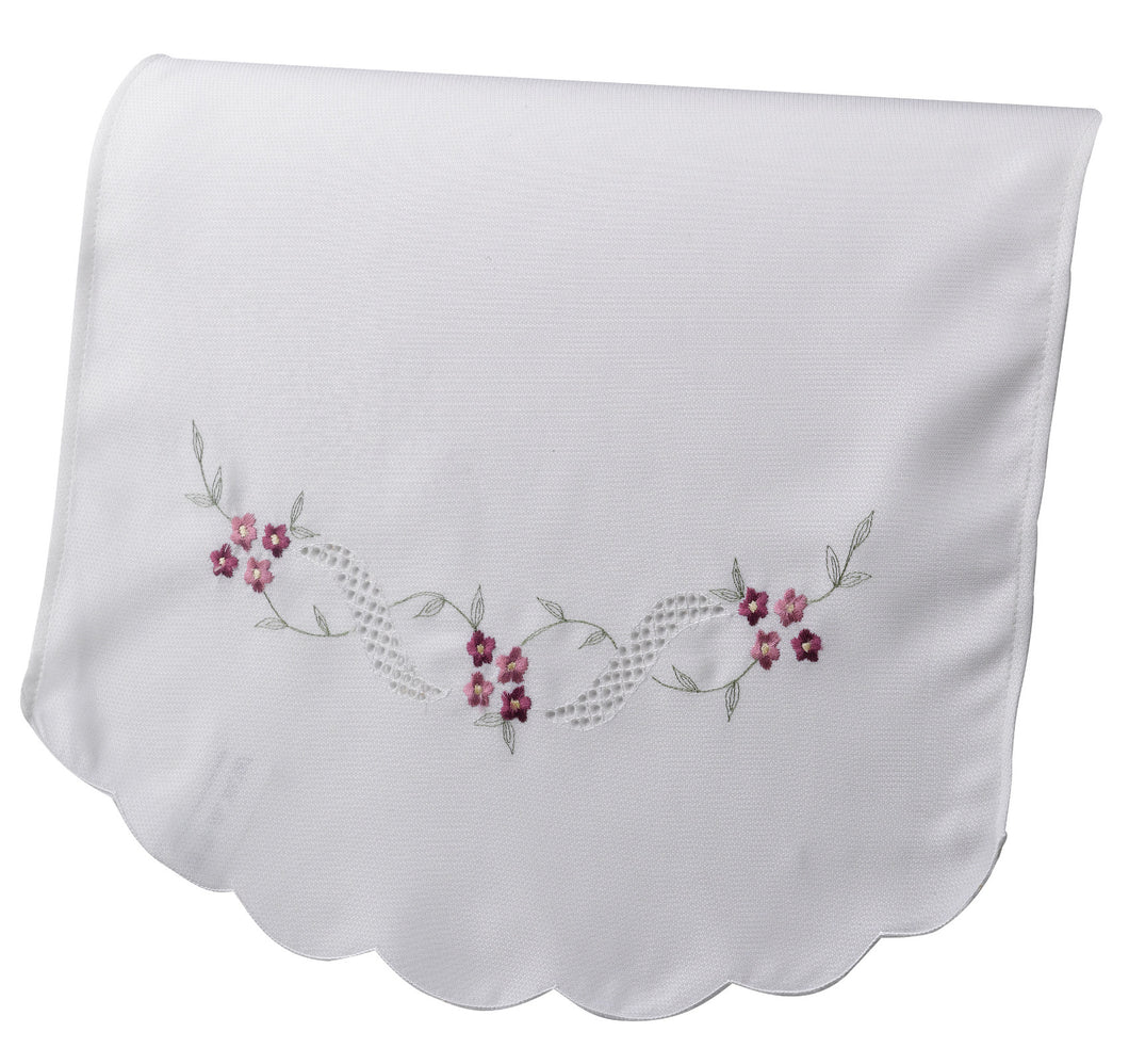 Alabaster Embroidered Flower Chair Back (Wine or Yellow)
