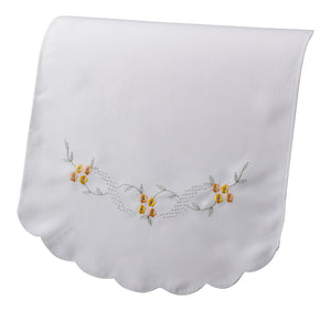 Alabaster Embroidered Flower Chair Back (Wine or Yellow)