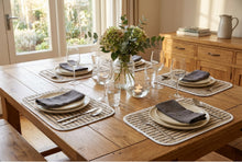 Load image into Gallery viewer, Stripe Quilted Placemats 4 Pack 38cm x 28cm (2 Colours)