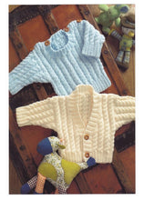 Load image into Gallery viewer, Double Knitting Pattern - UKHKA 80 Baby Cardigan &amp; Jumper