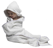 Load image into Gallery viewer, Hands Free Hooded Baby Towel / Apron - White (3 Designs)