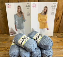 Load image into Gallery viewer, King Cole Knitting Pattern 4835 &amp; Bamboo Cotton Yarn Bundle DK