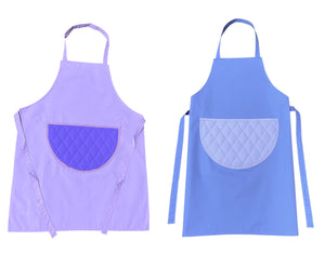 Cotton Bib Apron with Contrasting Quilted Pocket (2 Colours)