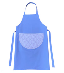 Cotton Bib Apron with Contrasting Quilted Pocket (2 Colours)