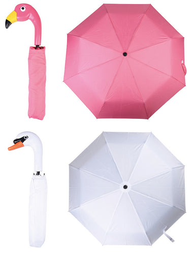 Fallen Fruits Folding Compact Bird Umbrella - 97cm (Flamingo or Swan)