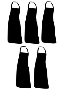 Black Full Apron Professional Chefs (Pack of 1 or 5)