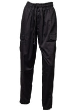 Load image into Gallery viewer, Black Cargo Trousers with Elasticated Waist &amp; Pockets (XS - XXL)