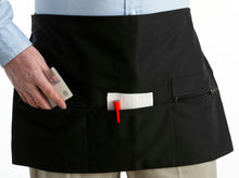 Load image into Gallery viewer, Black Money Apron With Zip Pockets - 22&quot; Wide x 14&quot; Long (Pack of 1 or 5)