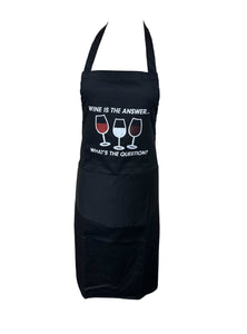 Novelty “Wine is the answer” Apron (3 Colours)