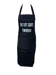 Novelty “Diet starts tomorrow” Apron (2 Colours)
