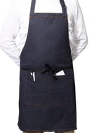 Blue Denim 100% Cotton Bib Apron With Split Pocket 27